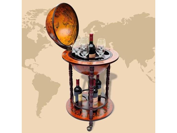 Bar globe - - Meuble bar - Bois massif - 47x47x102 cm @84306
