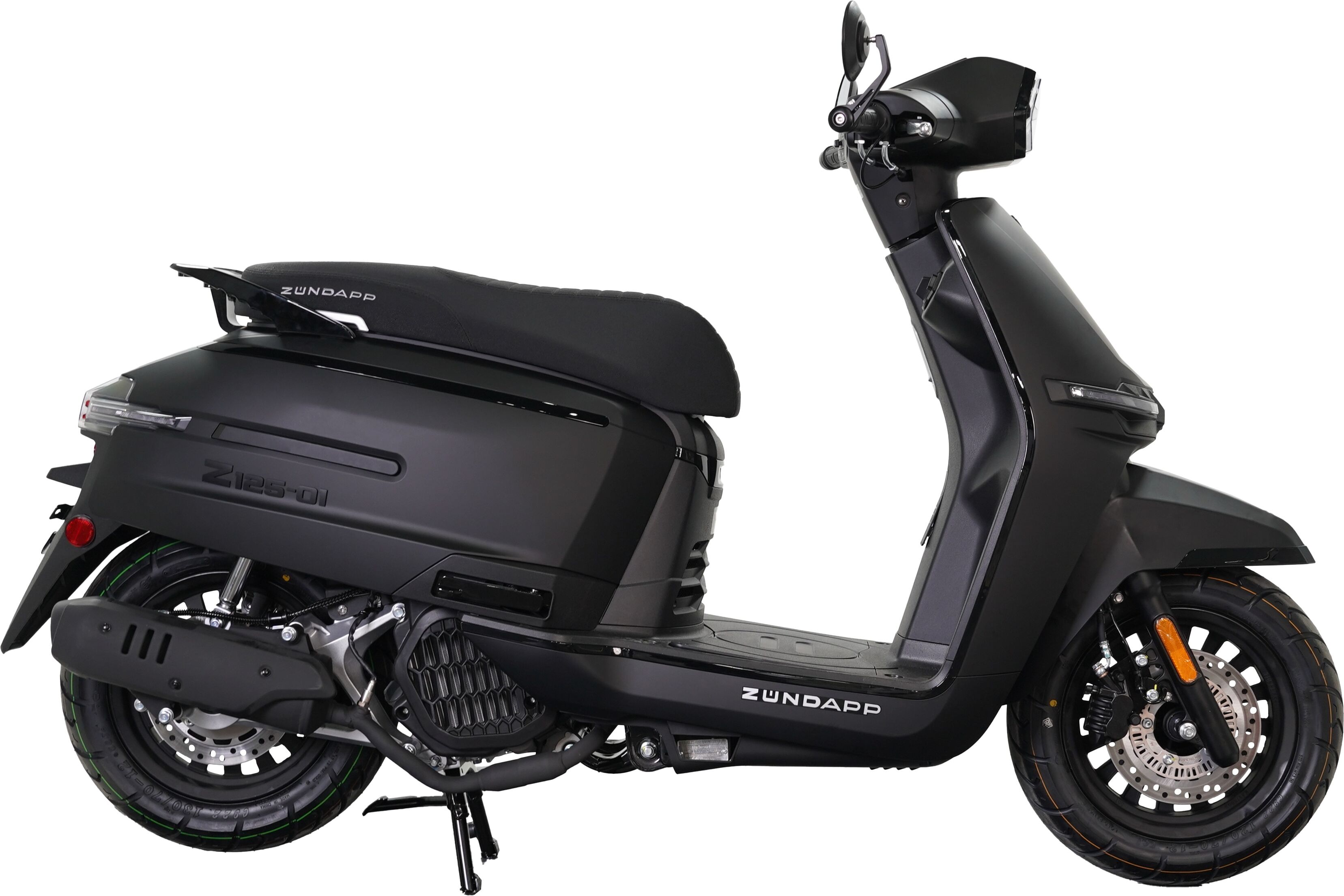 Motorroller ZÜNDAPP "Z125-01 125 ccm schwarz", schwarz (schwarz, schwarz), Motorroller, 95 km/h, B:71cm H:113cm L:195cm