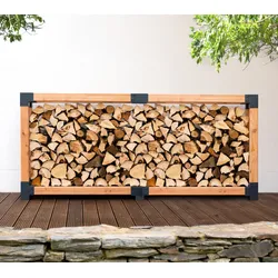 Westmann Lärchenholz Kaminholzregal Michel 5 | Außenbereich | Natur | 258x40x120 cm - Natur