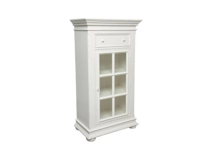 Vaisselier 1 porte vitrée en bois blanc