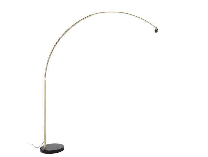 Lampe à arc en laiton et base en marbre noir réglable - XXL