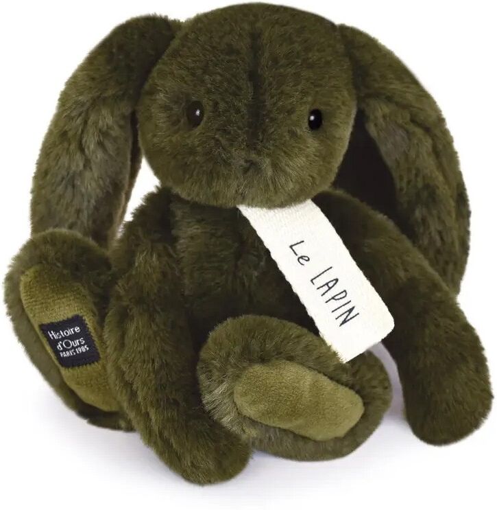 Histoire d'Ours Peluche lapin vert Kaki 50 cm - Doudou et Cie
