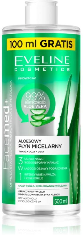 Eveline Cosmetics FaceMed+ micellar water with aloe vera 400 ml
