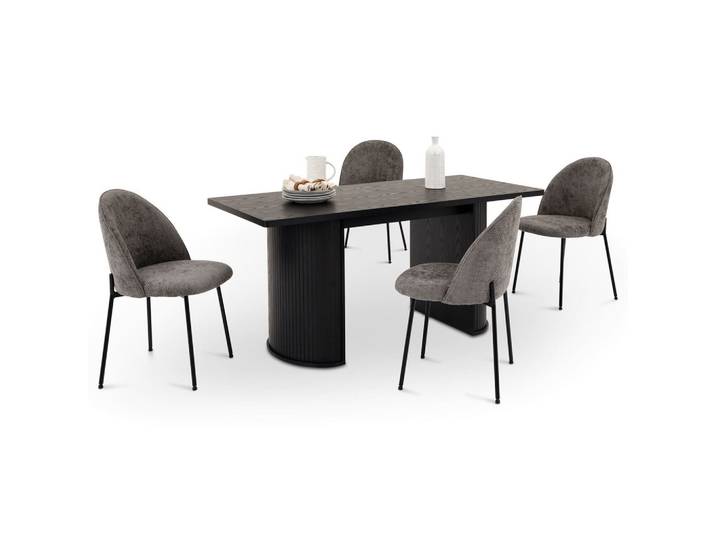 ESSGRUPPE GUARDA CASSIE 5er Set schwarz