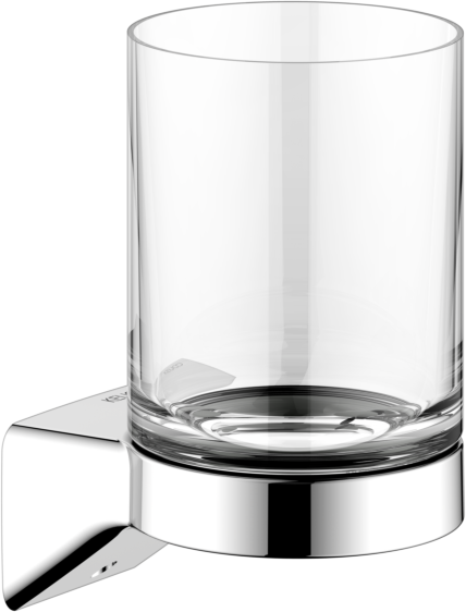 KEUCO AVENO Glashalter 14650019000 mit Echtkristall-Glas, zum Kleben/Schrauben, chrom