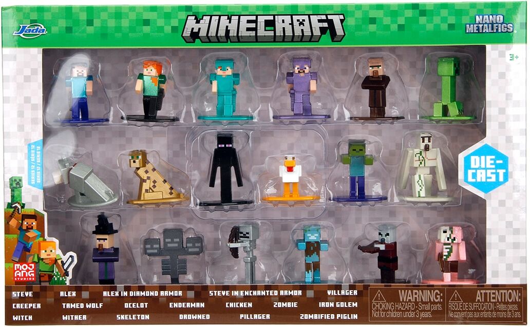 Jada Set 18 figuras nanofiguras 4cm Minecraft W12 .