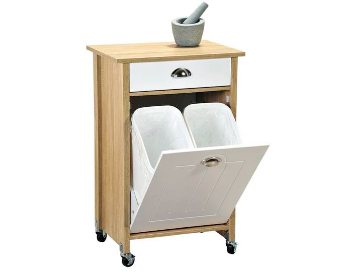 Küchenwagen mit Mülleimer Weiß