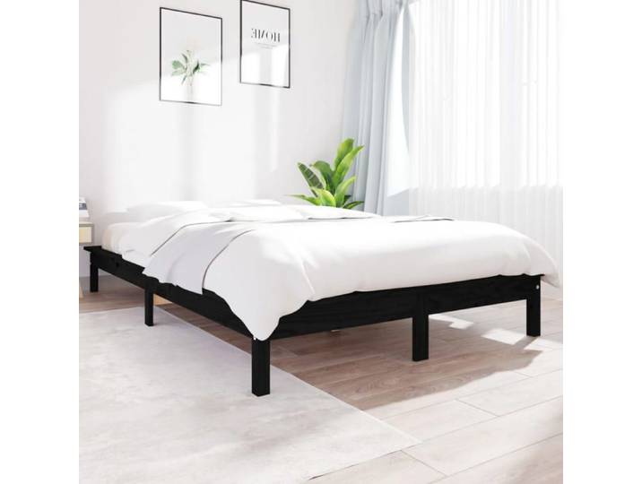 Lemon 2 personnes/ Cadre de lit - 2 Places - noir 160x200 cm bois massif CCL38365769