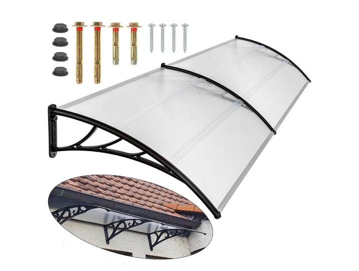 Auvent d'extérieur pour porte, abri de fenêtre transparent Durable, couverture d'ombrage pour porche avant et arrière