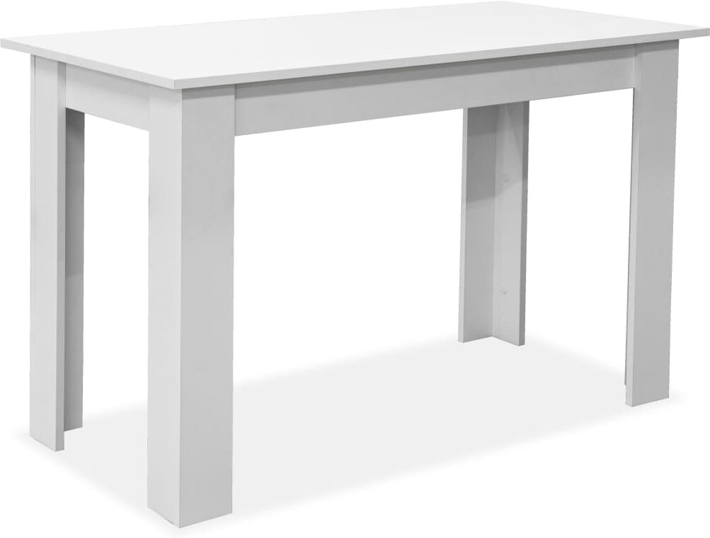 vidaXL Table de salle à manger et bancs 3 pcs Bois d'ingénierie Blanc