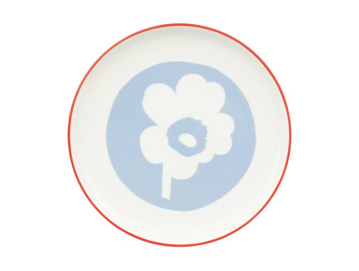 Marimekko Assiette Unikko Ø20 cm White-light blue-orange red