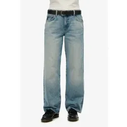 Superdry für Damen. W7011200A Blaue Jeans mit weitem Bein und mittlerer Höhe (32/32), Lässig, Denim, Bio-Baumwolle, Nachhaltig
