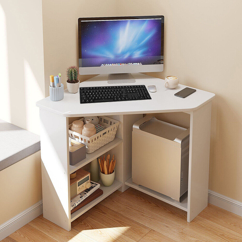 Brayden Studio Modular Computer Desk White 74cm H X 68.5cm W X 67cm D