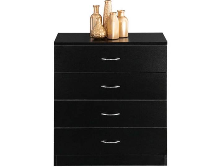 Commode moderne simple 4 tiroirs noir meuble chambre armoire de rangement