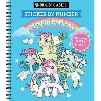 Brain Games - Sticker by Number: My Little Pony - For All Ages Includes Glitter Stickers Perforated, Spiral Bound Nostalgic Activity Book Gift,