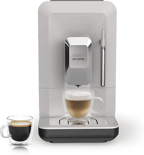 Cafetera superautomática - KRUPS My Coffee EA201B, 3 recetas de café, Táctil, Molinillo, Bandeja goteo extraíble, Compacta, 15 bares, Gris