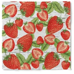 Sovie HORECA Serviette Erdbeeren aus Tissue 33 x 33 cm, 100 Stück Erdbeeren Obst
