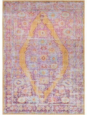 Livabliss Vintage Distressed Oriental Pink Area Rug - 9' x 13'