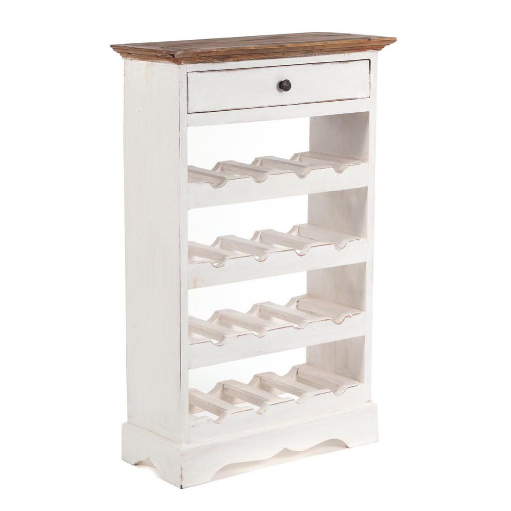 Design Delights Flaschenregal, Weiß, Holz, 55x85x23 cm, Wohnzimmer, Regale, Weinregale