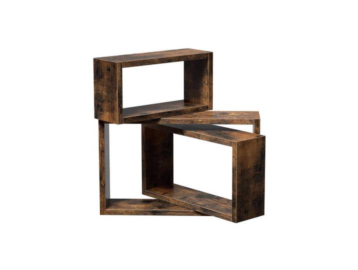 Hansiro Wandregal Schweberegal 3Er-Set, Braun, 10x15x30 cm, Wohnzimmer, Regale, Wandregale