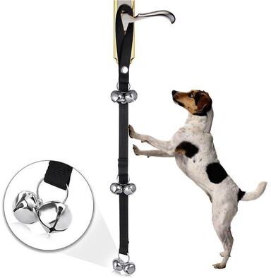 Inspired Deals Smart Dog Training Bell Door Hanger With 7 Bells & Adjustable Nylon Rope For Potty Training black