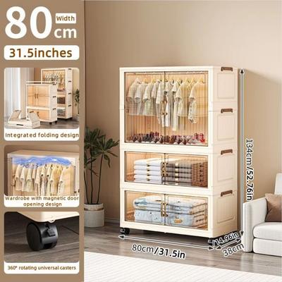 Inspired Finds Large Capacity 80cm Folding Wardrobe Closet Organizer 1 Large 2 Small