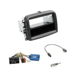 Fiat 500L ab 10/2012 Einbauset 2-DIN mit Ablagefach Radioblende schwarz + Len...