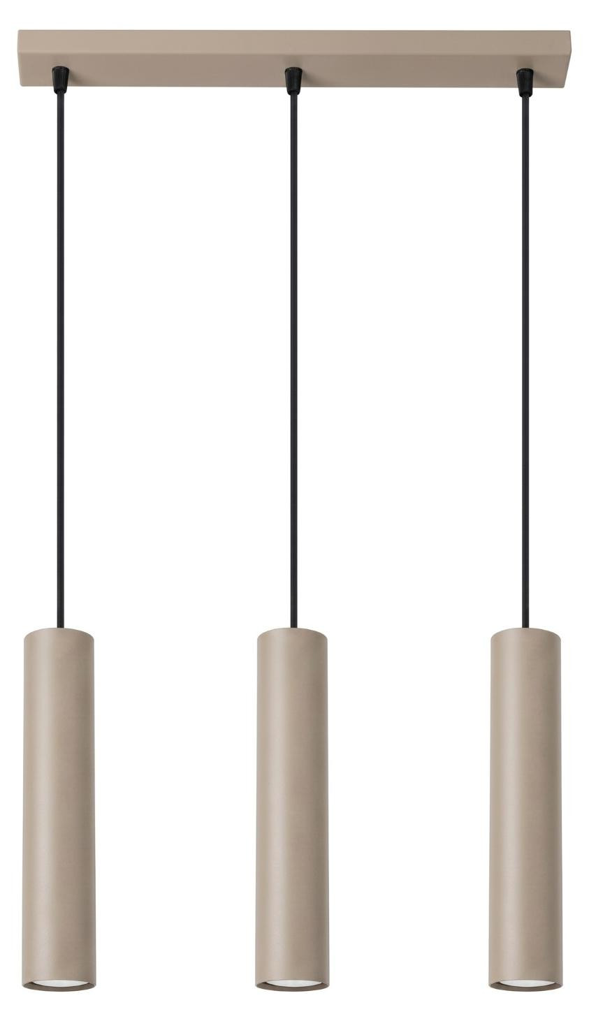 Sollux Lighting Hanglamp LAGOS 3L Taupe met 3 Cilinder Lampen