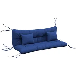 SITZKISSEN 4er Set Polyester PP-Baumwolle Marineblau