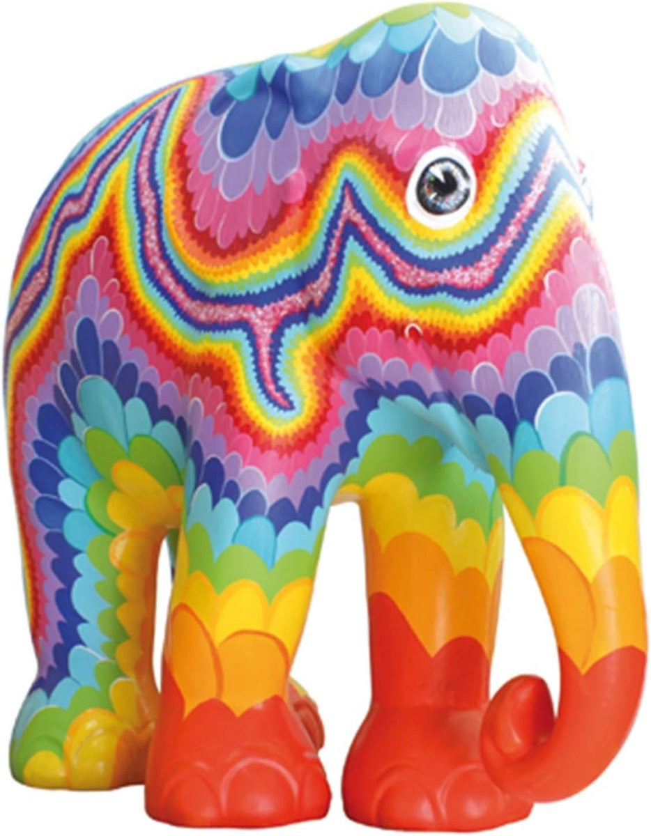Handbeschilderd Olifant Beeldje Colori - Decoratie voor op tafel - 15 cm