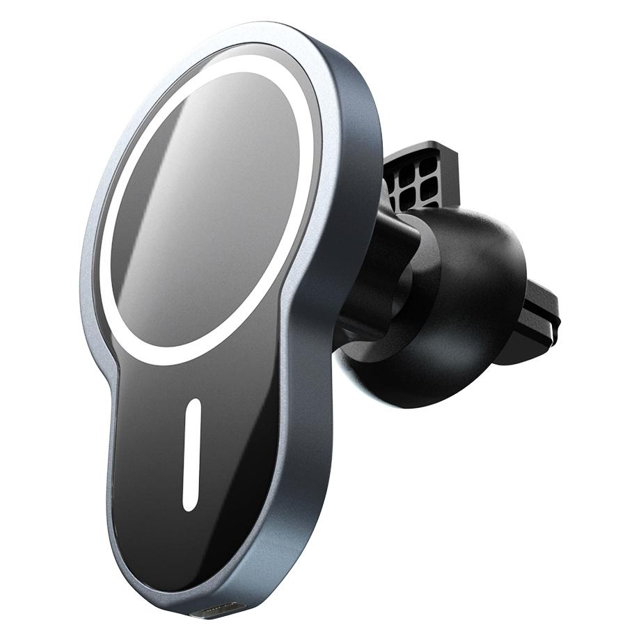 Wave magneettinen Qi-latausteline autoon, musta (15 W) (WAVE-MS-CAR-BK)