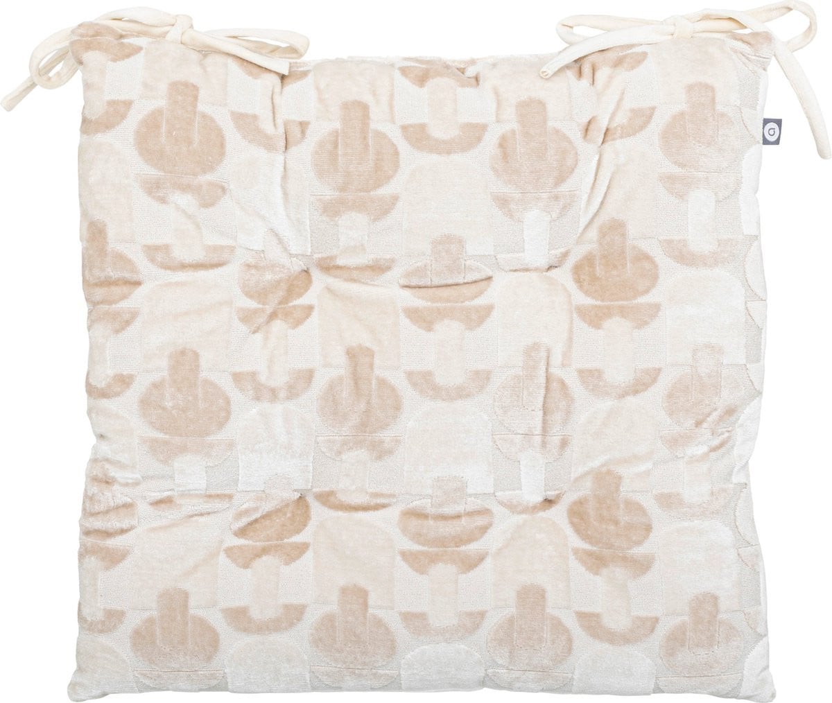 Atmosphera Stoelkussen Luna Jacquard Beige - 38 x 38 cm