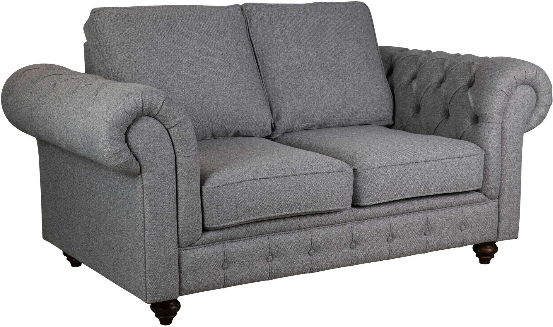 2-Sitzer HOME AFFAIRE "MENDITTE", grau (anthrazit), B:170cm H:90cm T:93cm, 100% Polyester, Sofas, 2-Sitzer, Knopfheftung im Armlehnbereich und an der Vorderkante, hohe Qualität