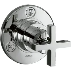 hansgrohe AXOR Citterio Trio / Quattro Absperr-und Umstellventil Unterputzmodell mit Kreuzgriffen, 39925000, Farbe: Chrom