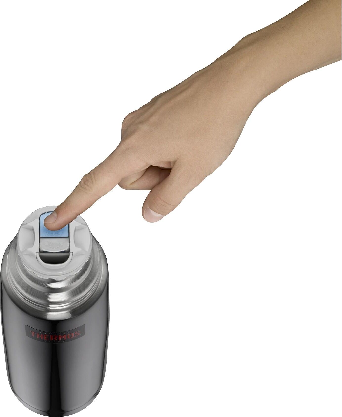 Thermoflasche THERMOS "Light & Compact", silber (grau), Trinkflaschen, 1.000ml, Edelstahl, Thermoflasche, aus bruchfestem Edelstahl, H:32cm grau 1.000ml