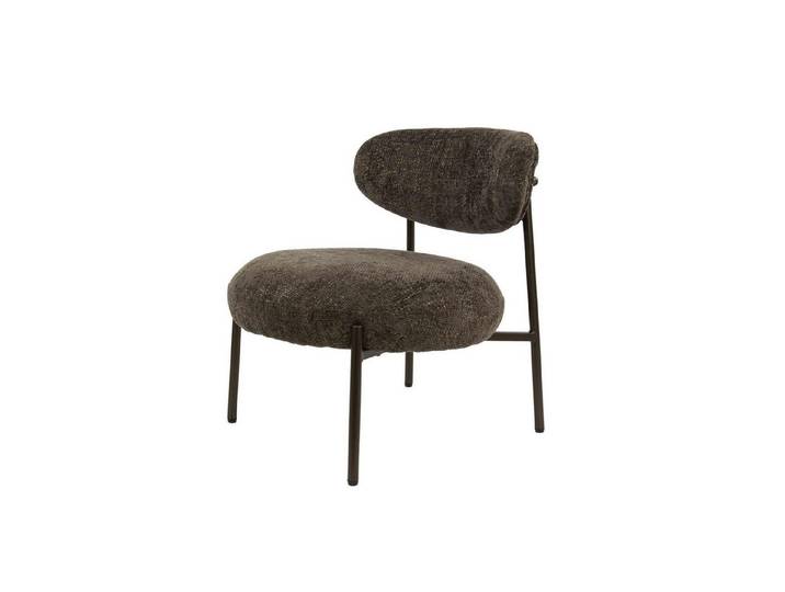 Feeling4Home Sessel Velcira Rund - Webstoff, Braun, Weicher und bequemer Stoff