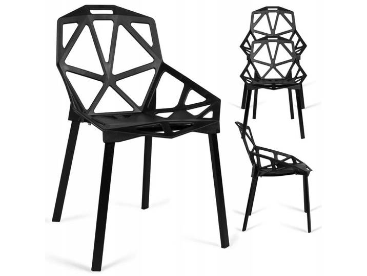 Chaise moderne ajourée VECTOR noire