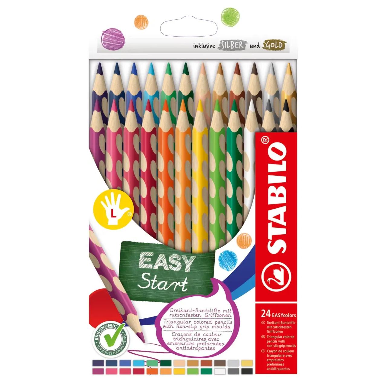 STABILO EASYcolors L Buntstifte farbsortiert, 24 St.
