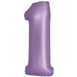 XL Folienballon lavendel Zahl 1