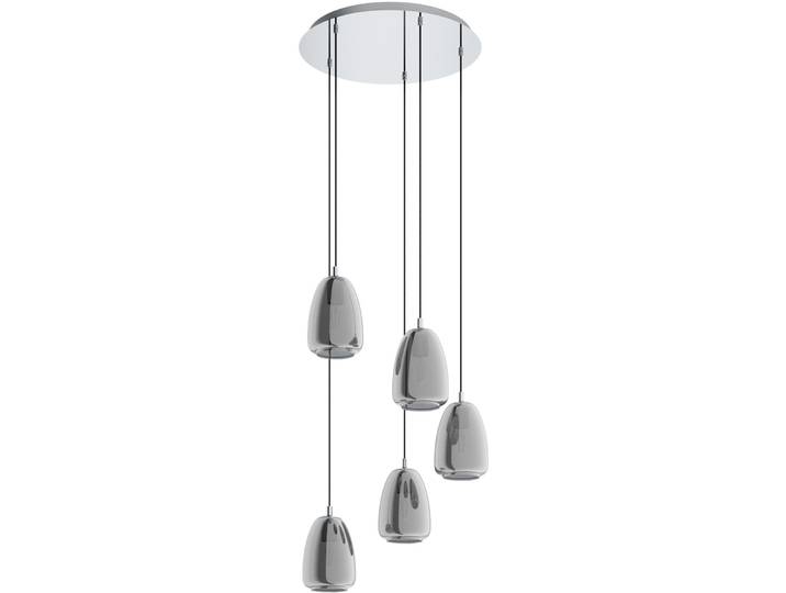 Eglo Pendellampe Alobrase Grau Stahl/Glas 150 cm - Farbe: Chrom - Material: Stahl/ Glas