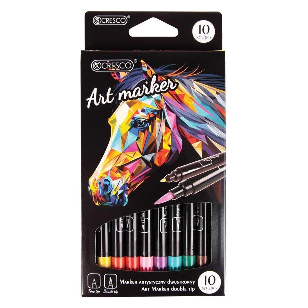 Cresco Doppelseitiger Kunstmarker, 10 Farben (10x) (40189419)
