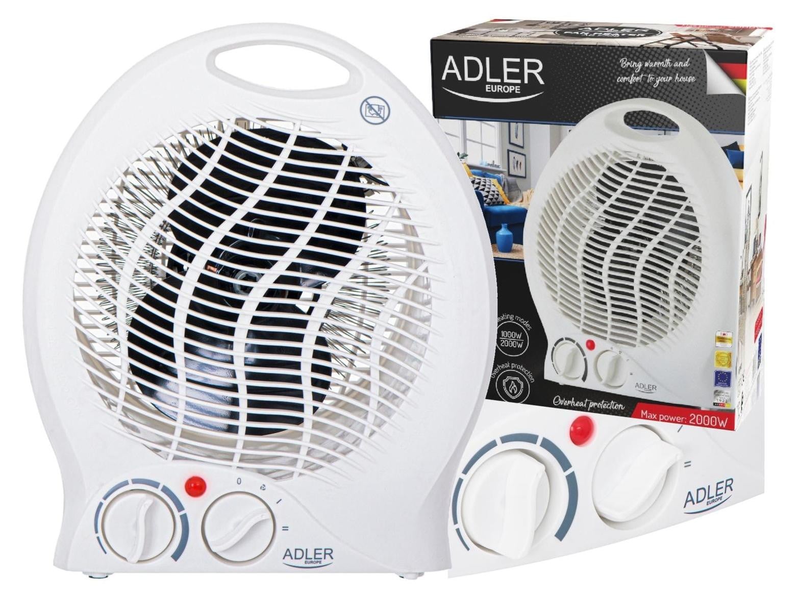 Adler AD 7727 Elektrische Keramische Ruimteverwarmer met 24-uurs Timer