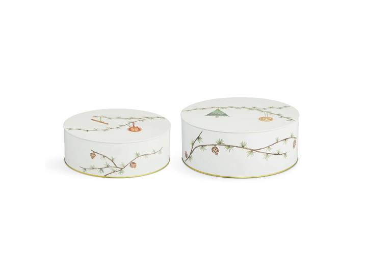 Kähler Boîte de rangement de Noël Hammershøi Lot de 2 Blanc