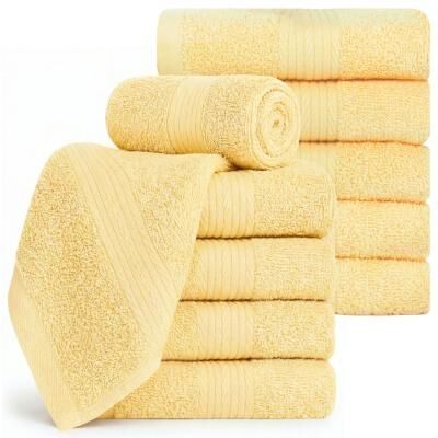 Ample Decor Luxurious Cotton Soft Washcloths 12X12 Inch - 10 Pcs