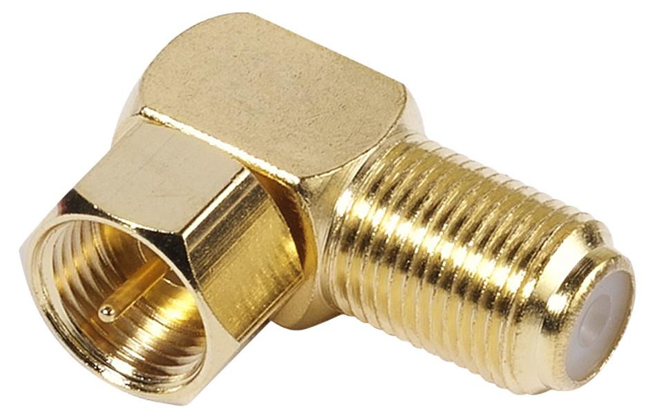 Vivanco SAT-hoekadapter type F, verguld