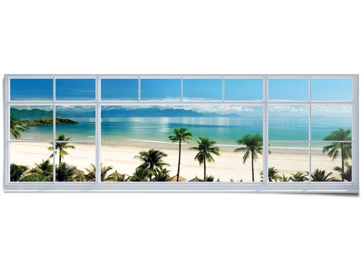 Poster REINDERS Zimmer mit Meerblick , blau (farbe bild(er): blau), B:158cm H:53cm, Papier, Bilder, Poster