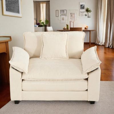 "46.4"" Chenille Cloud Sofa Chair with Double Layer Upholstered Seat Cushion and Breathable Fabric and Modular Design"