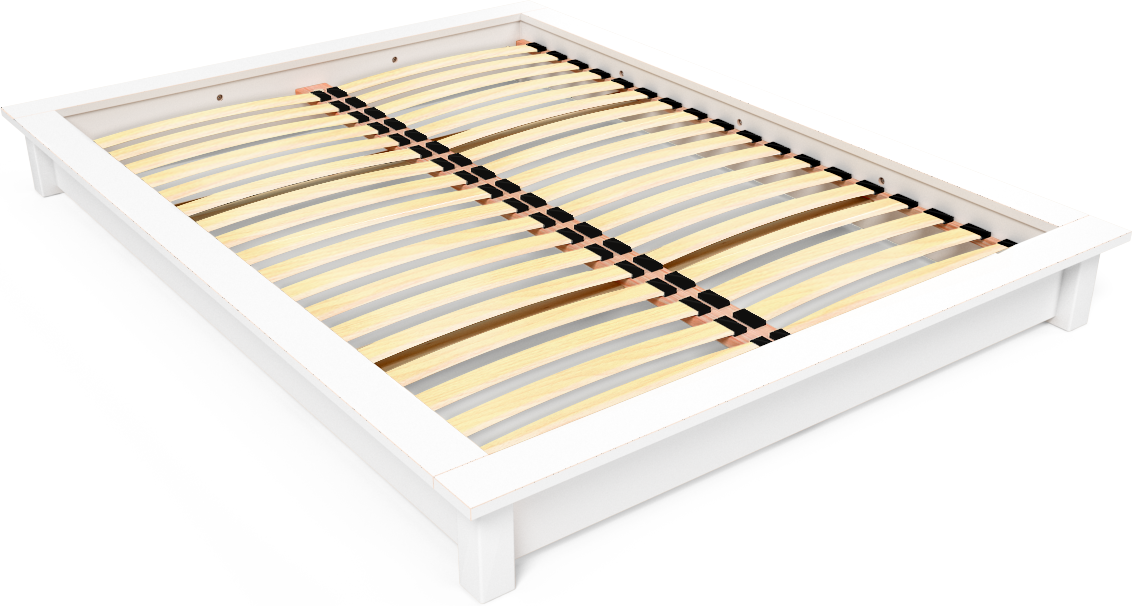 ABC MEUBLES Solido Futonbett 140x200 aus Massivholz - Weiß