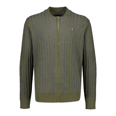 Cardigan BISON "Cardigan Comfort Fit", Herren, Gr. 4XL, grün (army), Obermaterial: 60% Baumwolle, 40% Polyester, unifarben, Strickjacken