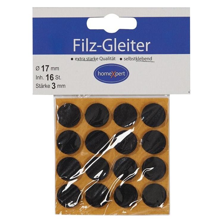 Hansi-Siebert Filzgleiter 17 mm Filz braun selbstklebend (Filzgleiter, 16 Stk.) (521703)